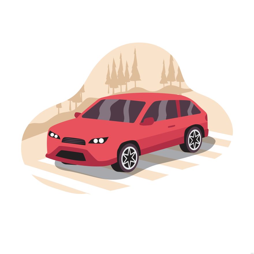 Free Red Car Illustration