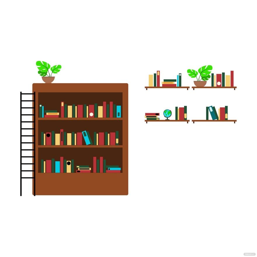 Free Book Shelf Vector