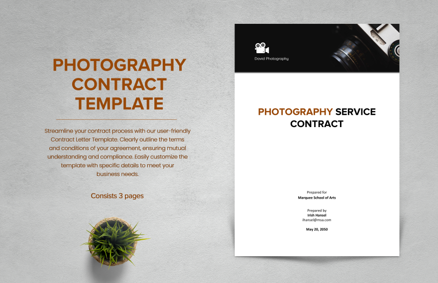 Photography Contract Template in Word, Google Docs, PDF, Apple Pages