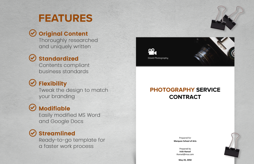  Photography Contract Template