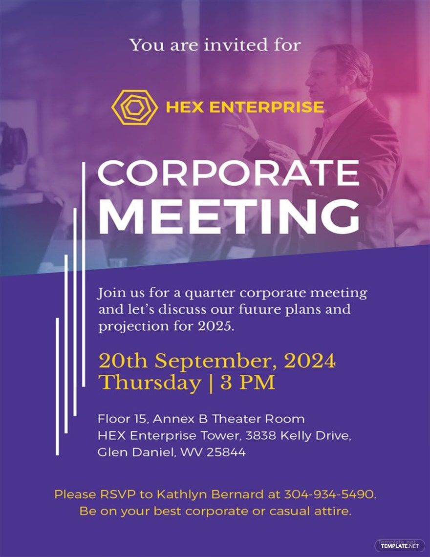 FREE Meeting Invitation PDF Template Download Template