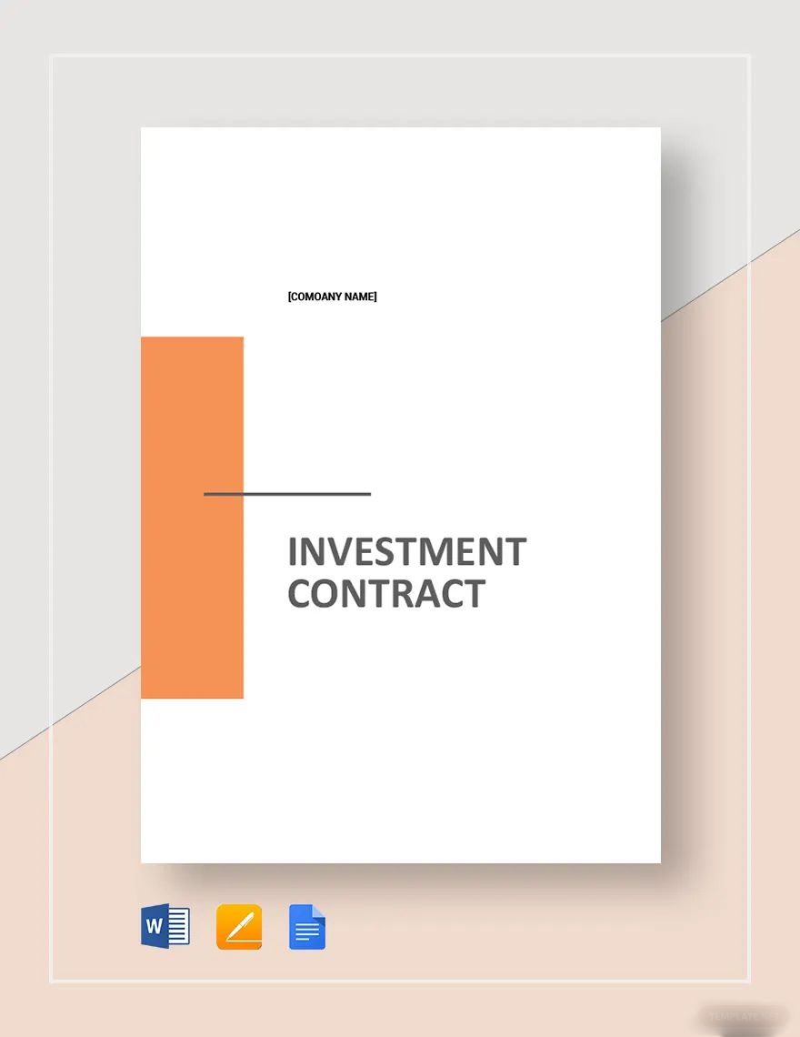 General Investment contract Template - Google Docs, Word, Apple Pages ...