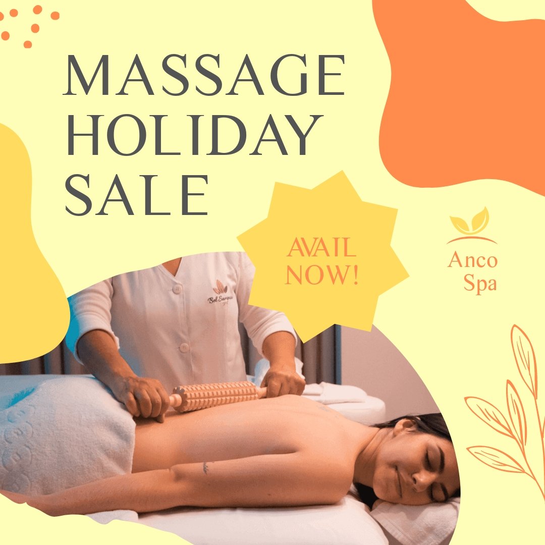 Massage Holiday Sale Post, Facebook, Instagram Template