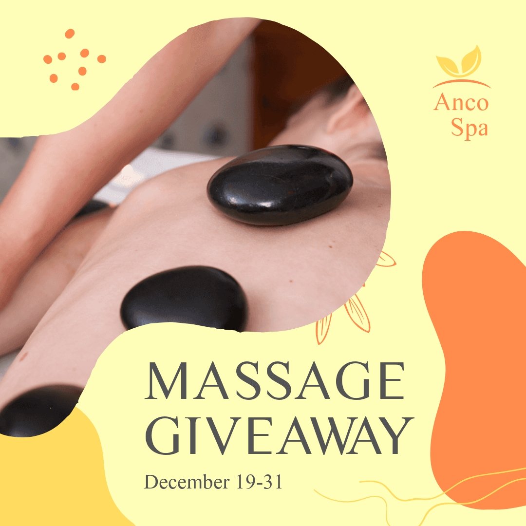 Free Massage Giveaway Post, Facebook, Instagram Template