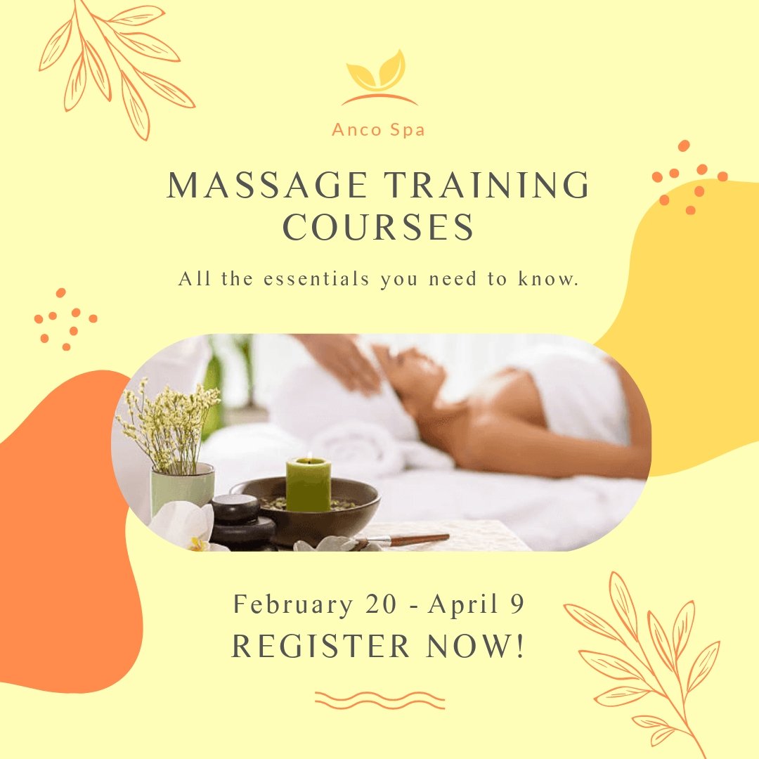 Free Massage Training Courses Ad Post, Facebook, Instagram Template