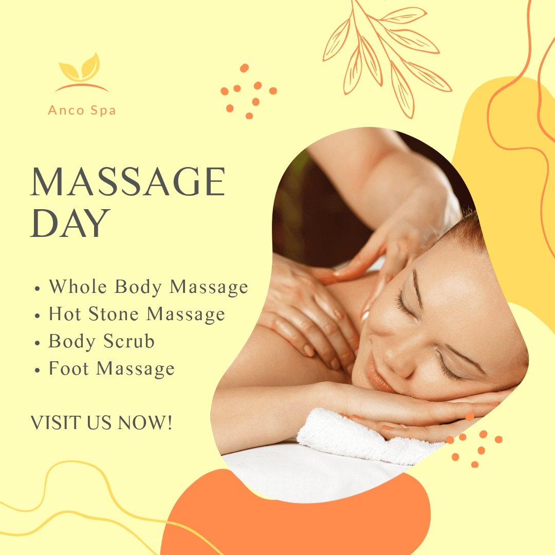 Free Massage Day Ad Post, Facebook, Instagram Template