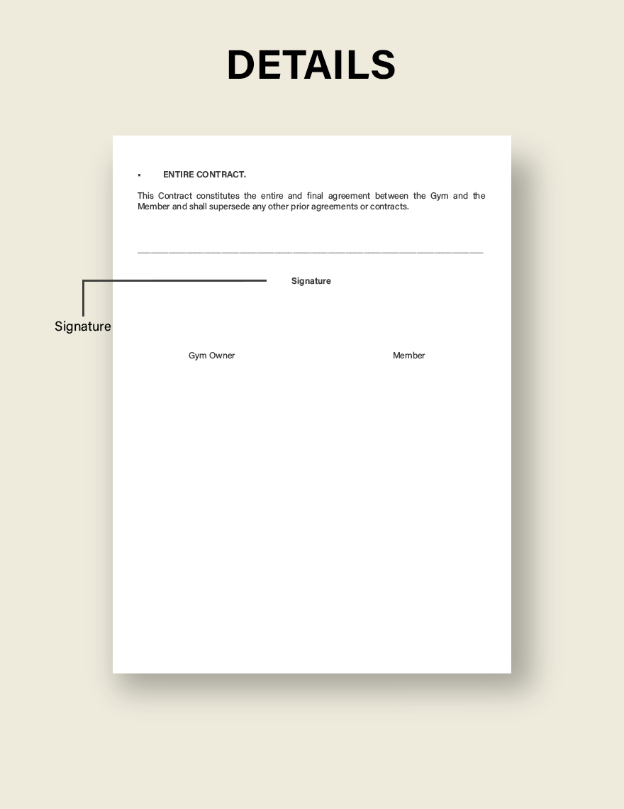 Gym Contract Template