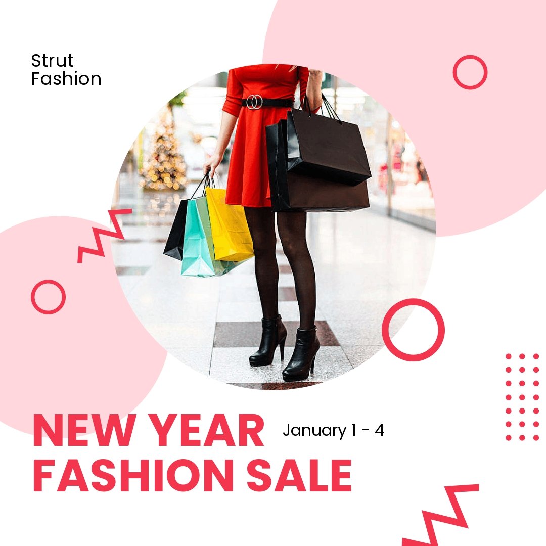 Free New Year Fashion Sale Promotion Instagram Post Template