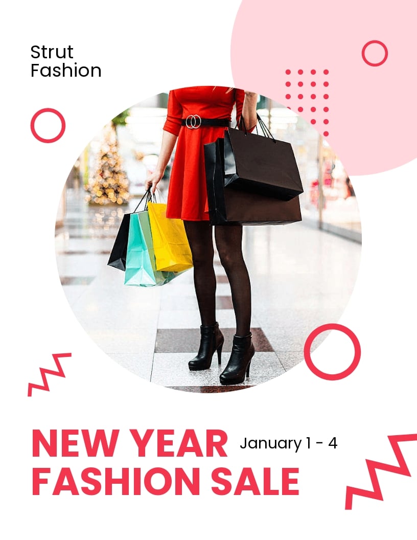 New Year Fashion Sale Promotion Flyer Template