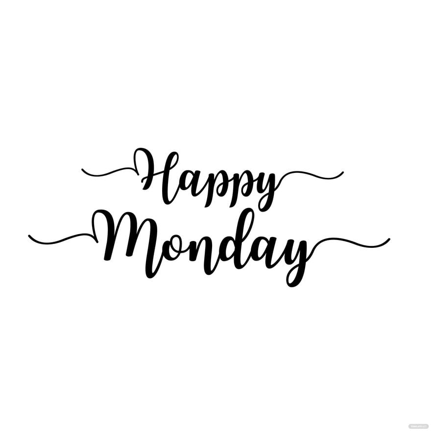 Happy Monday Calligraphy Vector in Illustrator, EPS, SVG, JPG, PNG