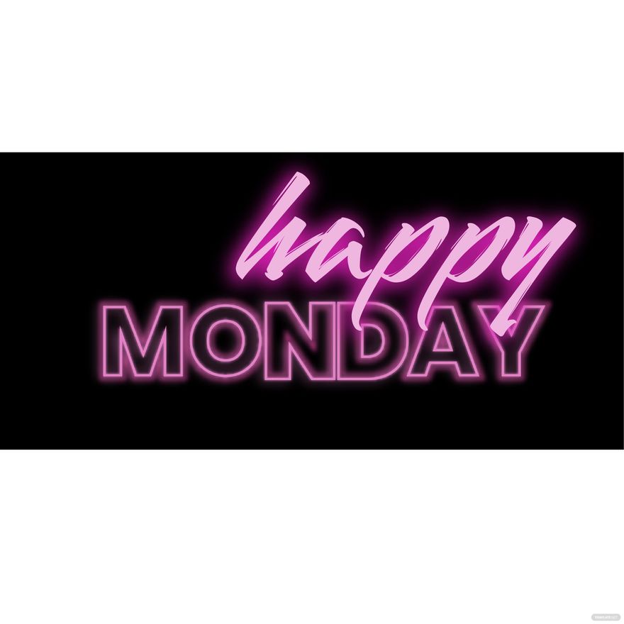 Free Happy Monday Neon Vector