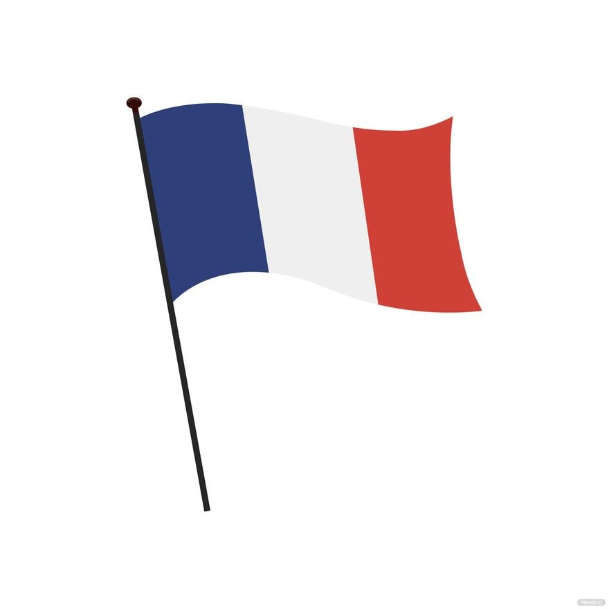 France Waving Flag Vector in Illustrator, EPS, SVG, JPG, PNG