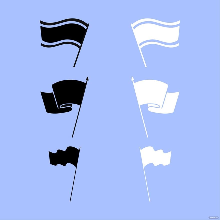 Black and White Waving Flag Vector