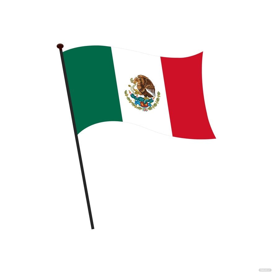 Free Mexican Waving Flag Vector in Illustrator, EPS, SVG, JPG, PNG