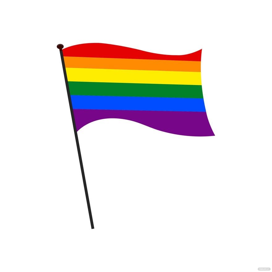 Pride Flag Waving Vector