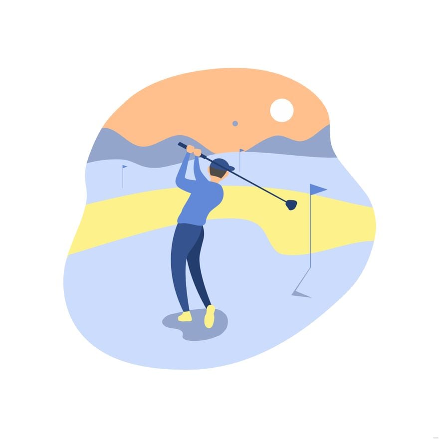 Golf Player Illustration in Illustrator, EPS, SVG, JPG, PNG