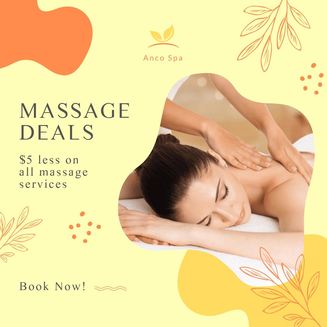 Free Massage Deals Post, Facebook, Instagram Template