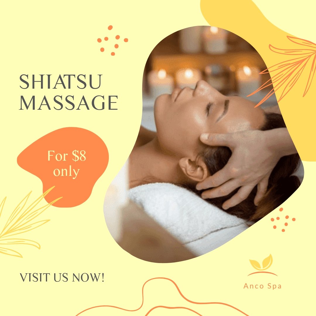 Free Shiatsu Massage Post, Facebook, Instagram Template