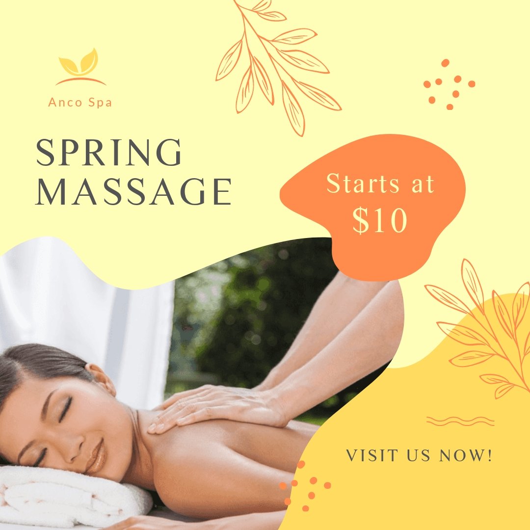 Free Spring Massage Offer Post Facebook Instagram