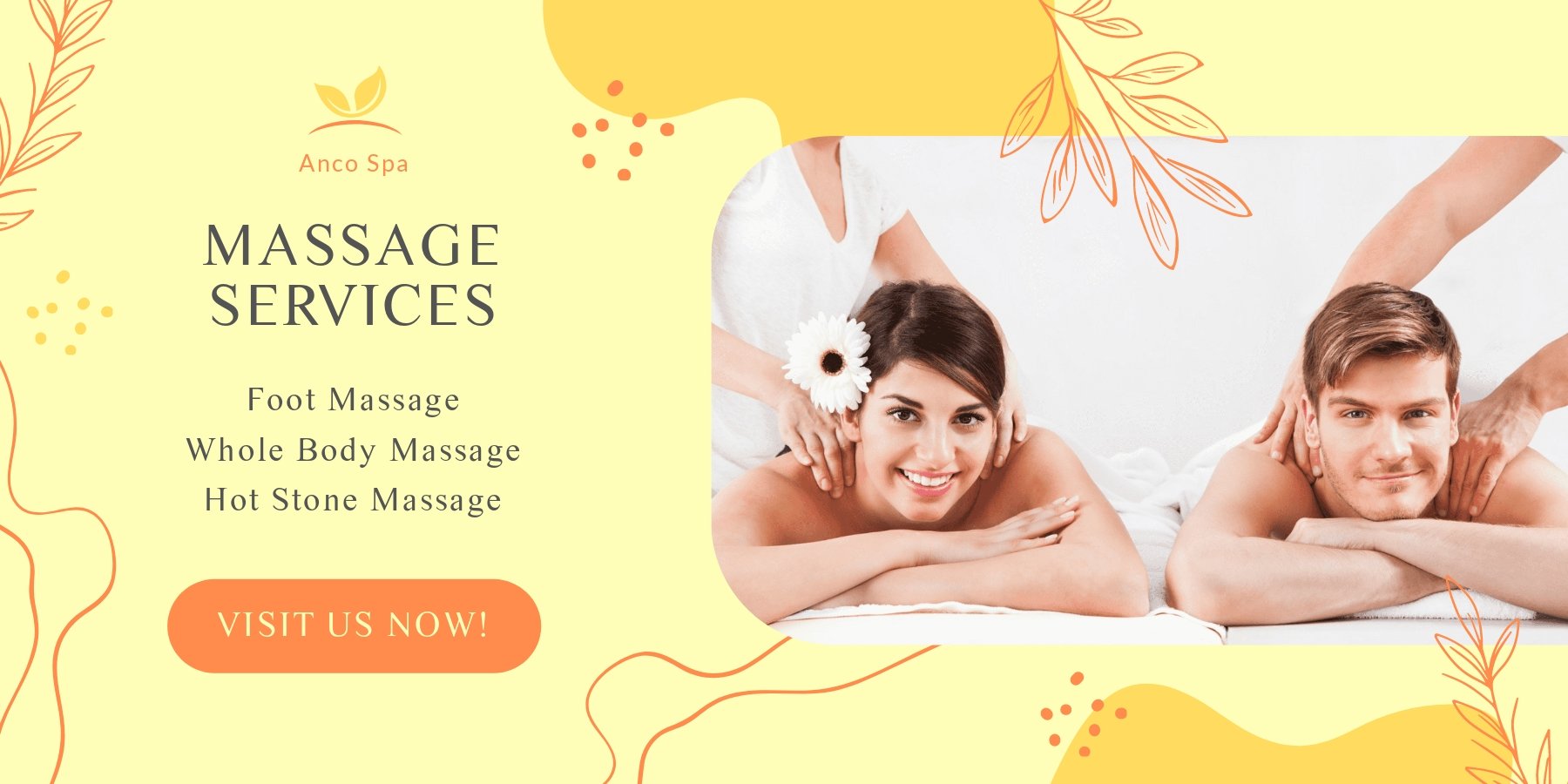 Free Massage Services Banner Template