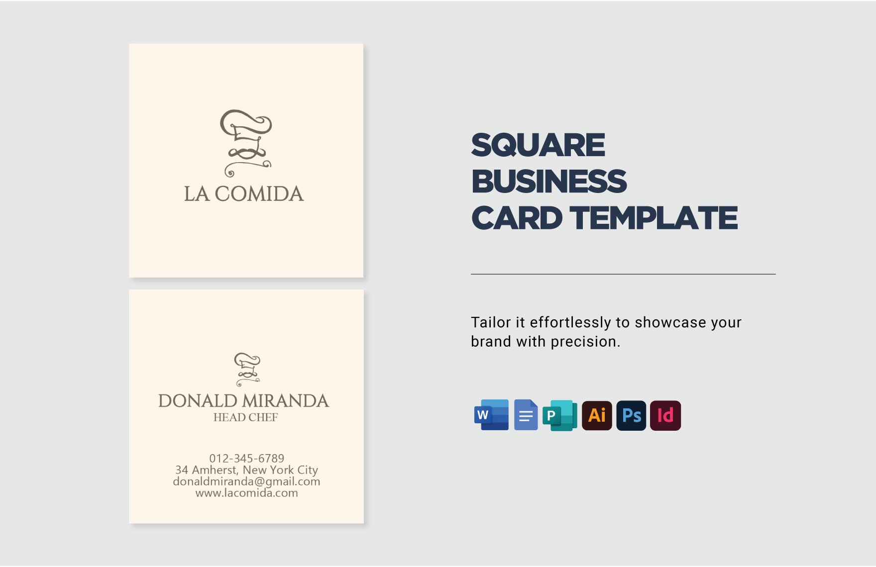 Free Square Business Card Template