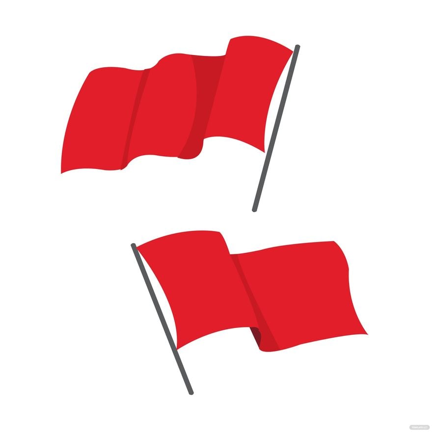 Red Waving Flag Vector