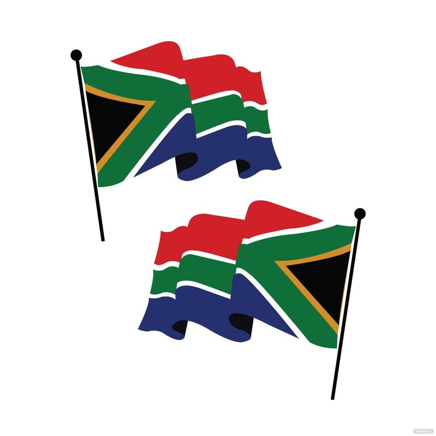 South African Waving Flag Vector