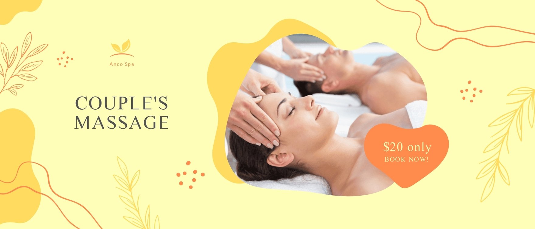 Free Couples Massage Promotion Banner Template