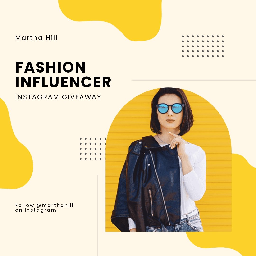 Free Fashion Influencer Instagram Giveaway Template