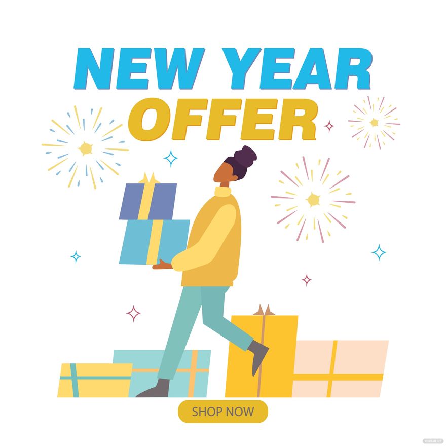 New Year Offer Vector in Illustrator, EPS, SVG, JPG, PNG