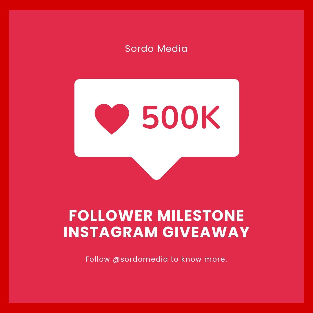 Free Follower Milestone Instagram Giveaway Template
