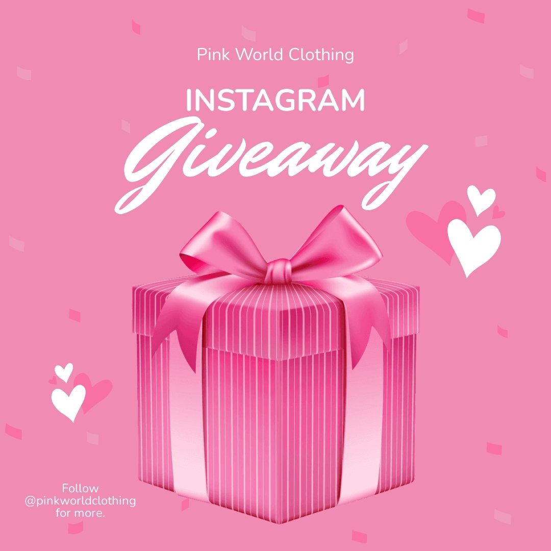 Free Pink Instagram Giveaway Template