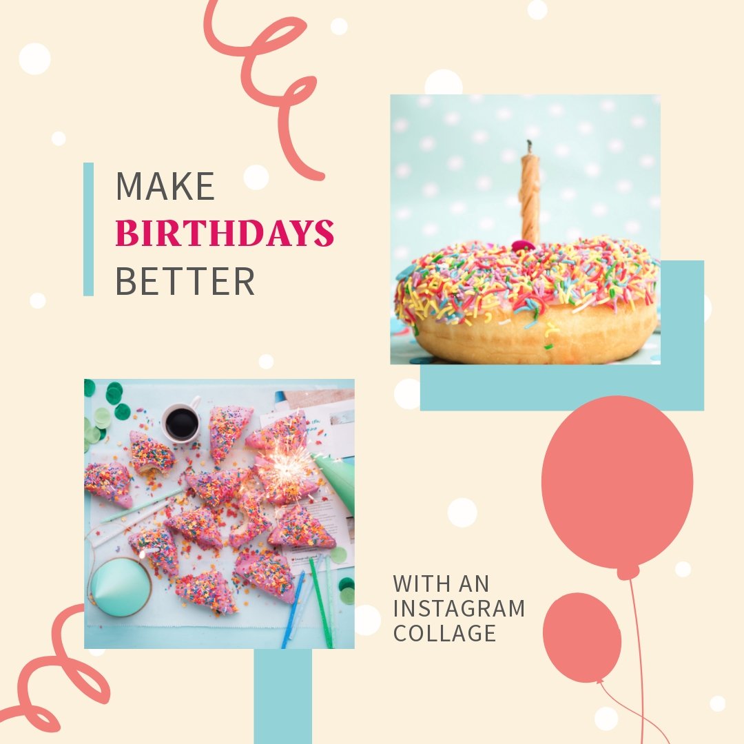Free Instagram Birthday Collage Template
