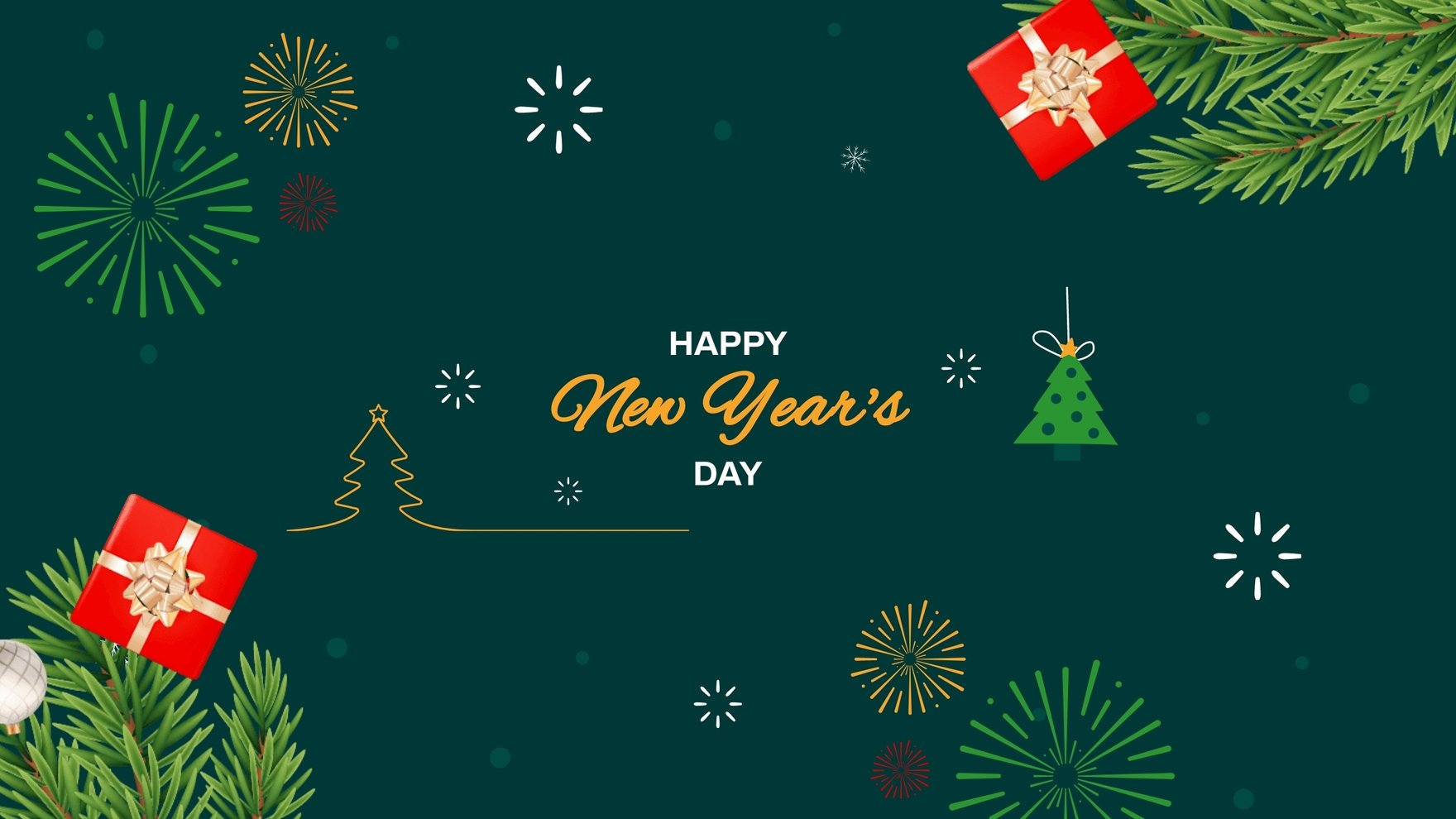 Free New Year Greeting Youtube Banner Template