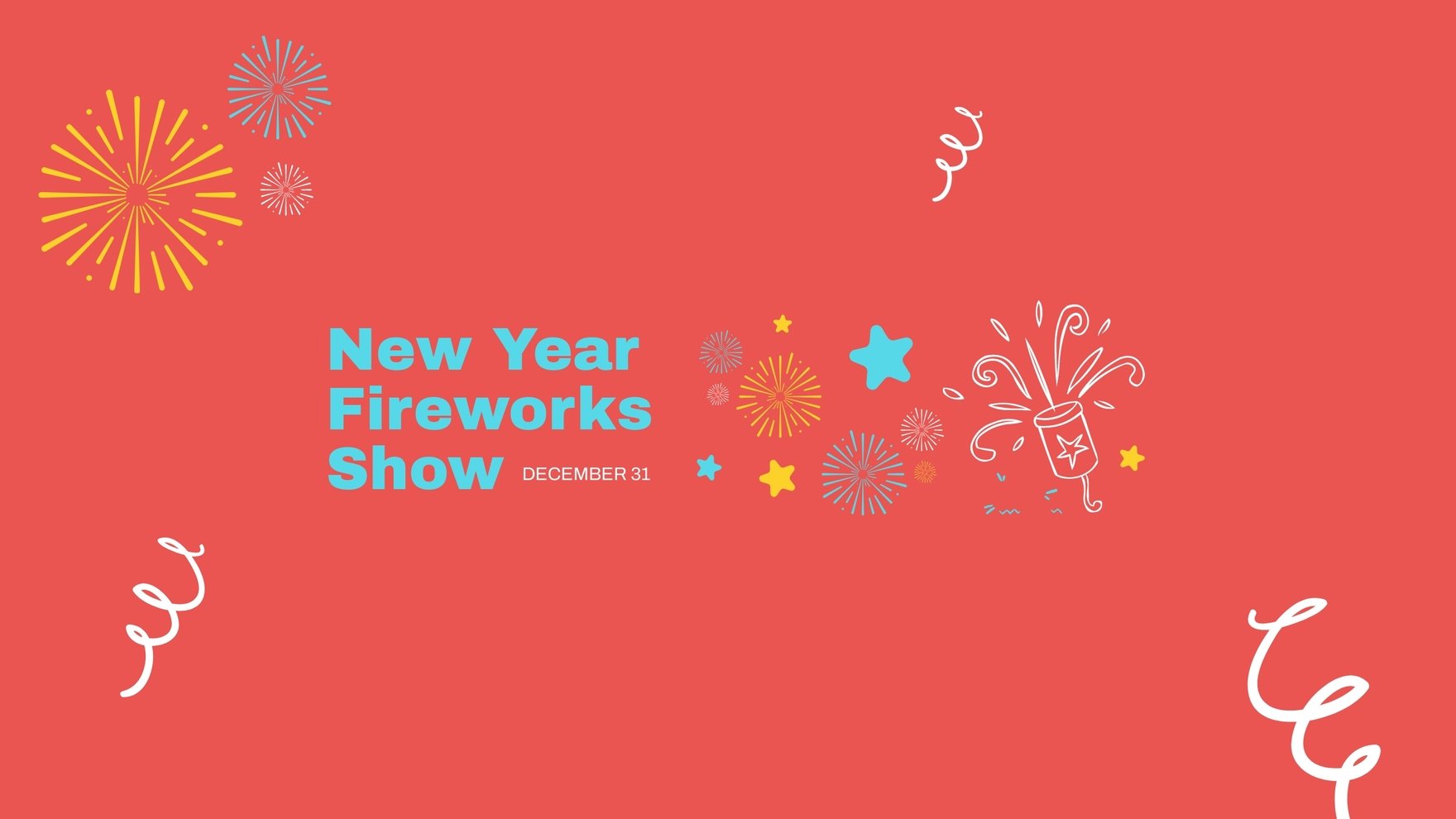 New Year Fireworks Show Youtube Banner Template