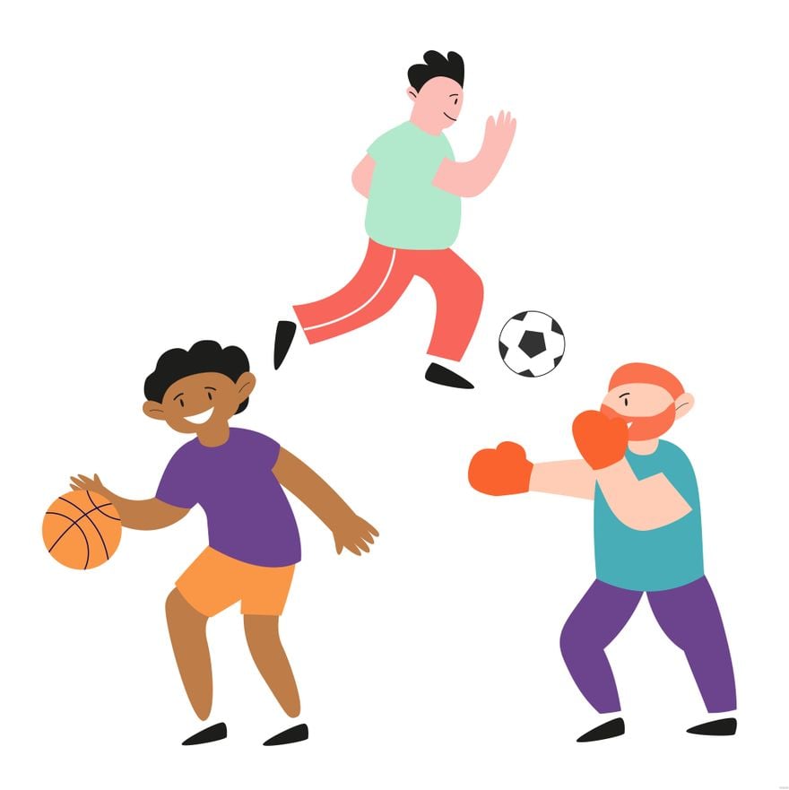 Sports Boys Illustration in Illustrator, EPS, SVG, JPG, PNG