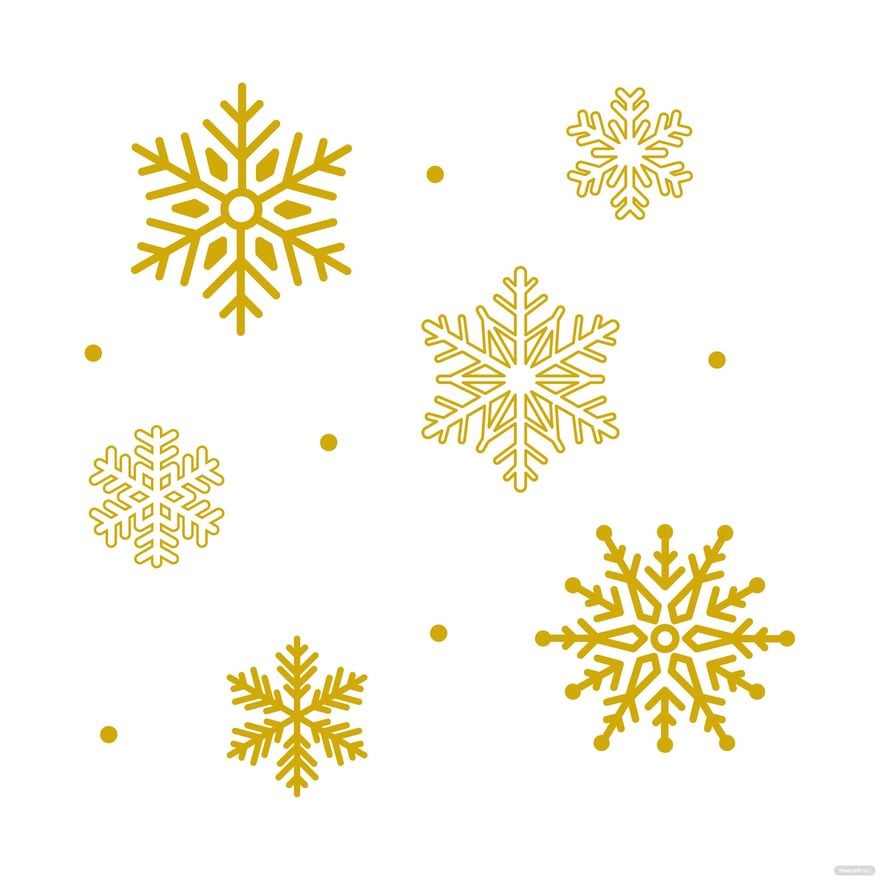 Gold Snowflake Vector in Illustrator, EPS, SVG, JPG, PNG