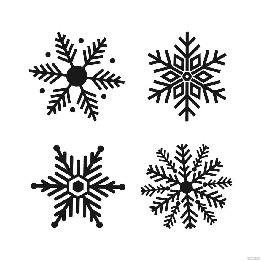 Black Snowflake Vector in Illustrator, EPS, SVG, JPG, PNG