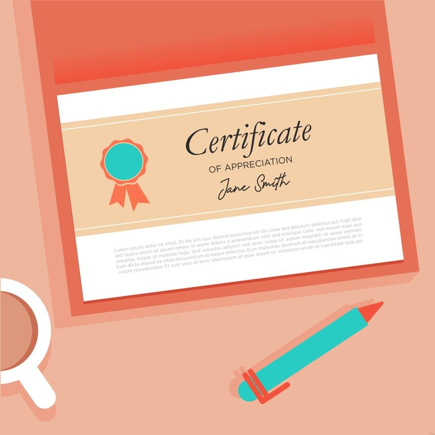 Certification Illustration in Illustrator, EPS, SVG, JPG, PNG