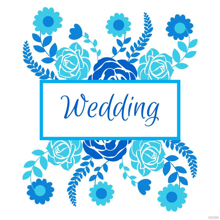 Free Blue Wedding Vector in Illustrator, EPS, SVG, JPG, PNG