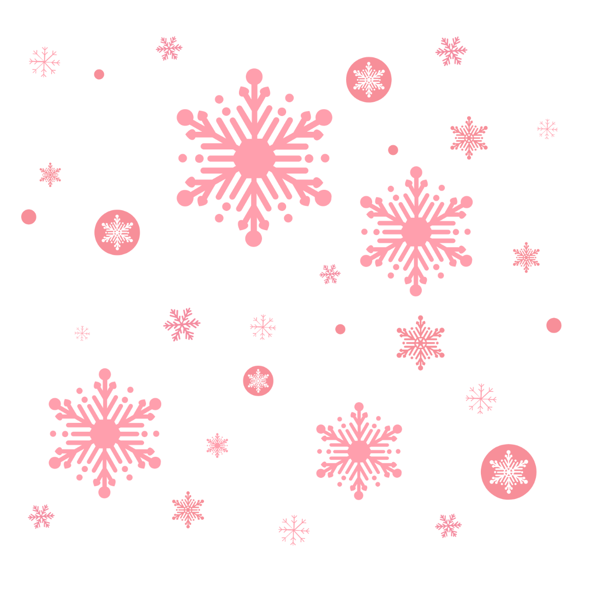 Pink Snowflake Vector Template