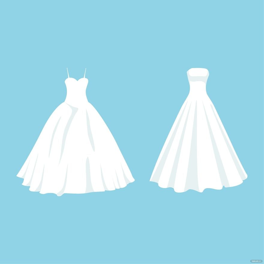 Wedding Dress Vector in Illustrator, EPS, SVG, JPG, PNG