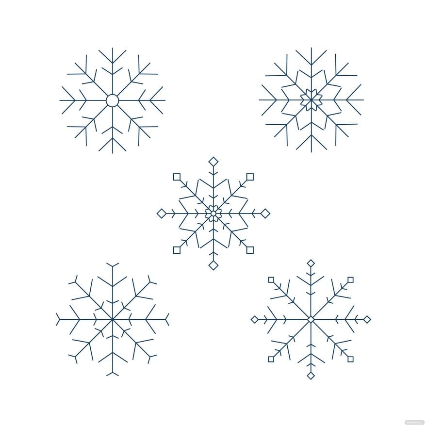 Free Thin Snowflakes Vector in Illustrator, EPS, SVG, JPG, PNG
