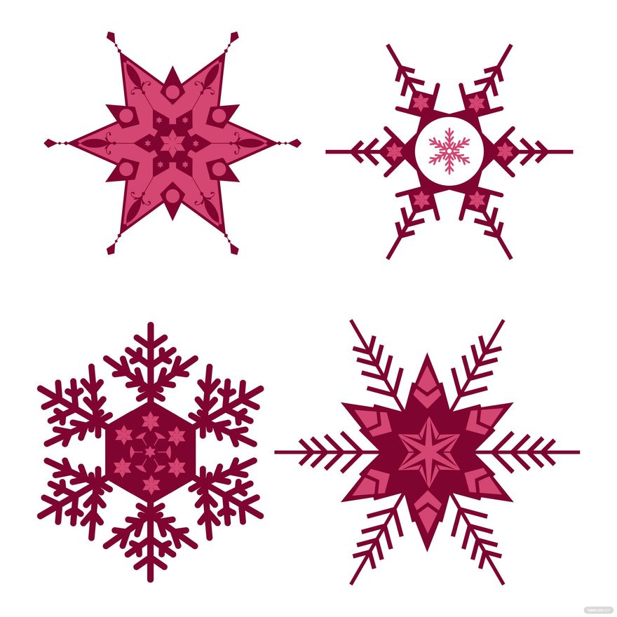 red snowflake clipart
