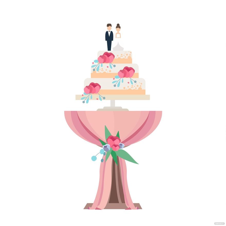 Wedding Cake Vector in Illustrator, EPS, SVG, JPG, PNG