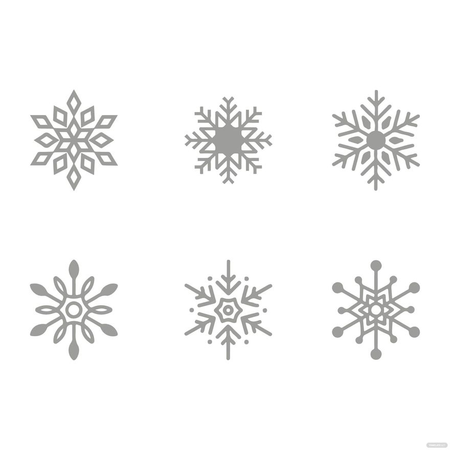 Silver Snowflake Vector in Illustrator, EPS, SVG, JPG, PNG