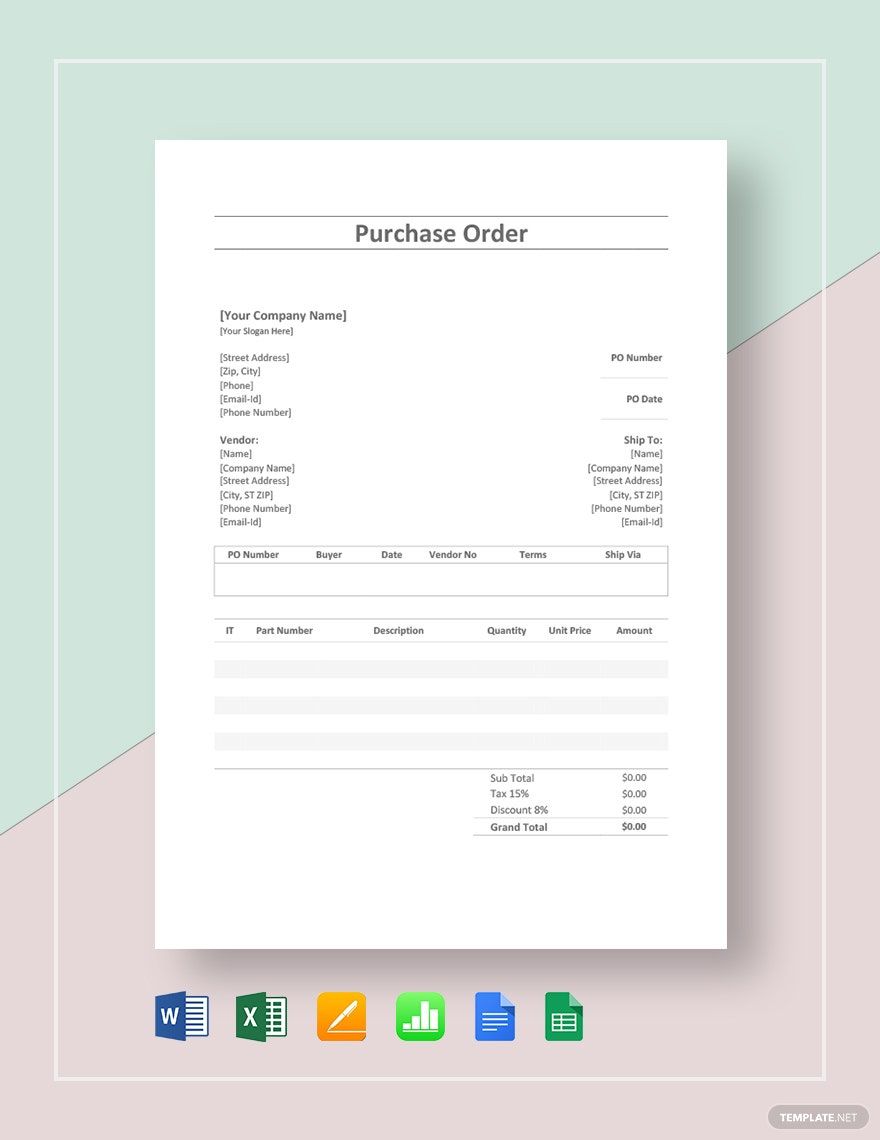 Simple Purchase Order Template