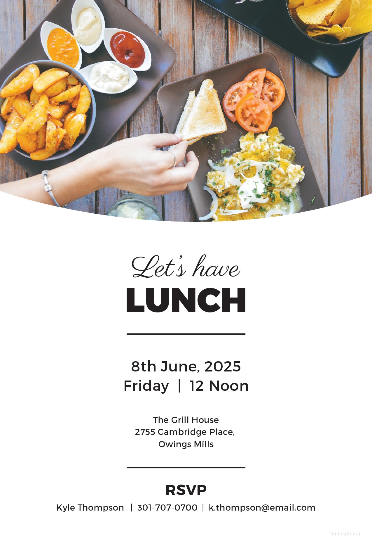 Free Simple Lunch Invitation Template in Microsoft Word Microsoft