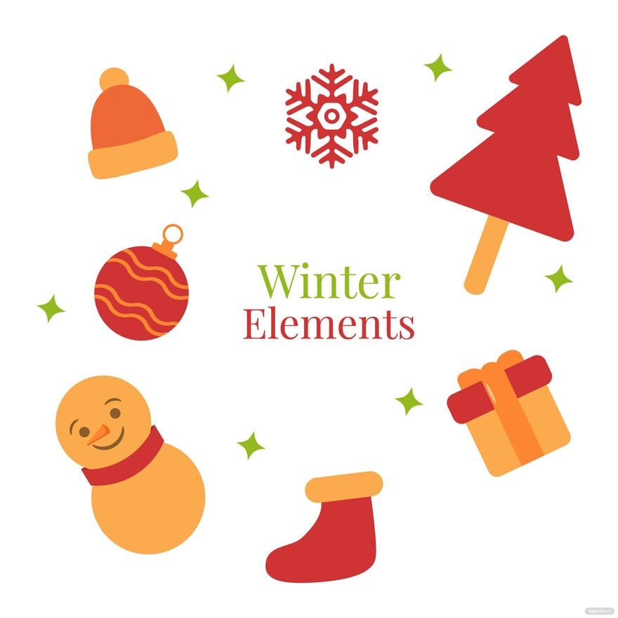 Free Winter Elements Vector in Illustrator, EPS, SVG, JPG, PNG