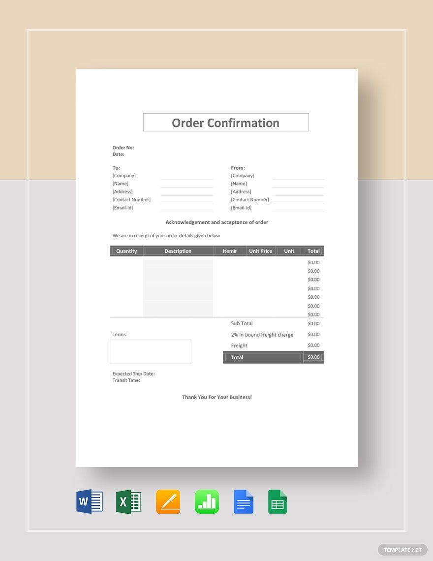 Order Confirmation Template